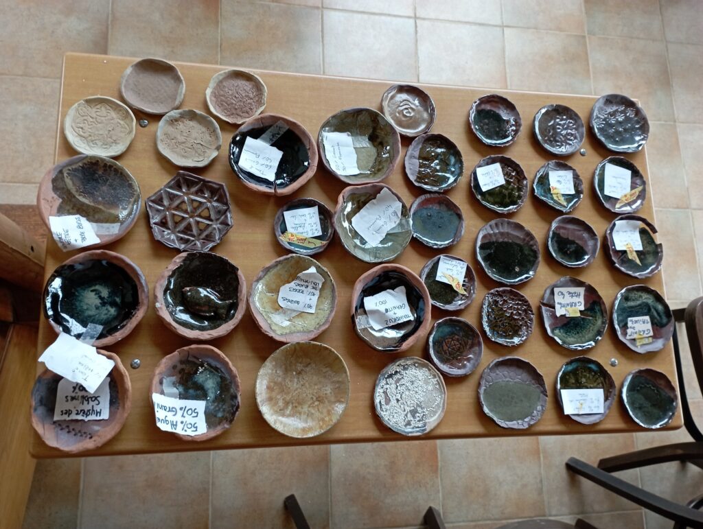 résultats des essais su stage Emaux de cendres de plantes