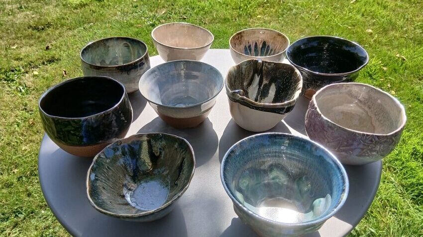 bols de l'association terres d'échange pour la soirée "le bol et la soupe"